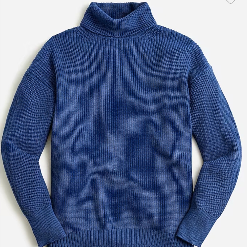 J. Crew Navy Blue Turtleneck Sweater Cozy fisherman Knit